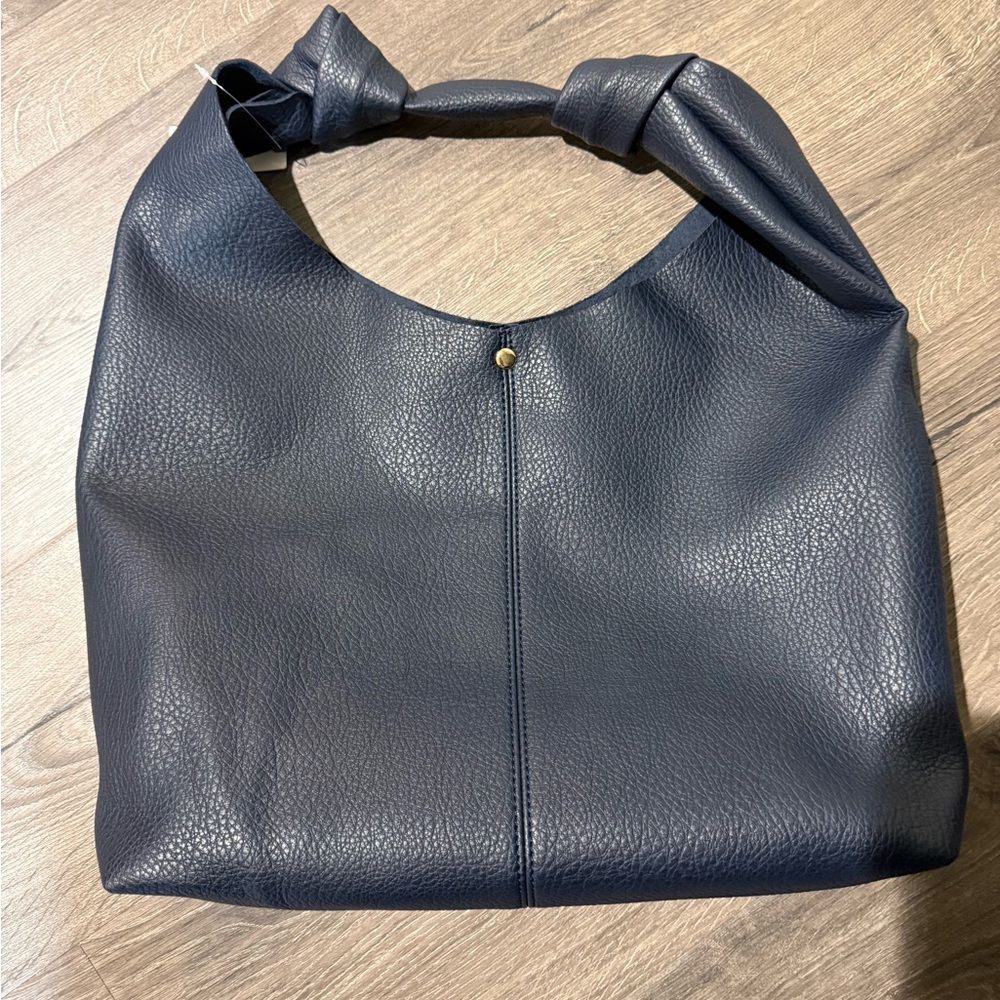 Navy Anthropologie Love Knot Slouchy Bag w/ Pouch - Picture 5 of 5